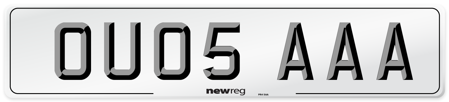 OU05 AAA Number Plate from New Reg
